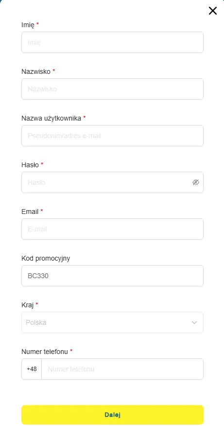 Rejestracja konta w kasynie online Betcris